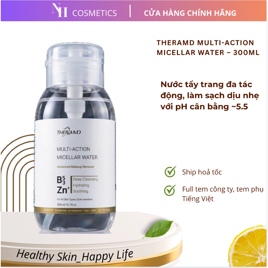 [TEM CTY] Nước Tẩy Trang TheraMD Multi-Action Micellar Water – 300ml Làm Sạch Dịu Nhẹ PH 5.5