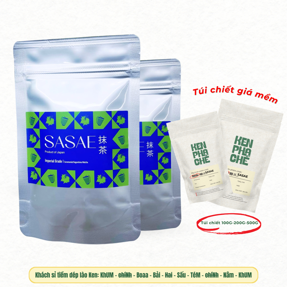Bột Trà Matcha Sasae Kokoro Ceremonial Grade Chính Hãng Nhật Bản, Pha Chế Đồ Uống, Trà Đạo 100G-500G