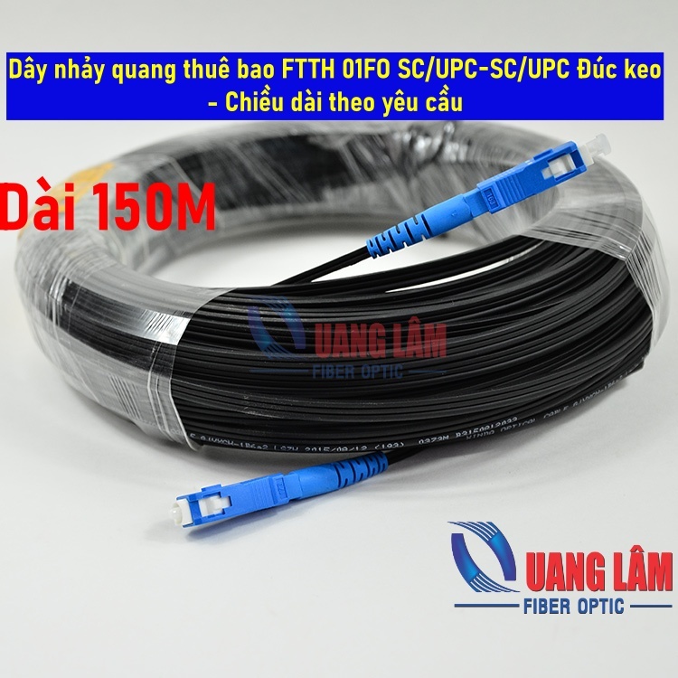 Dây nhảy quang ngoài trời SC/UPC-SC/UPC dài 150m 1FO SM FTTH - Đúc keo