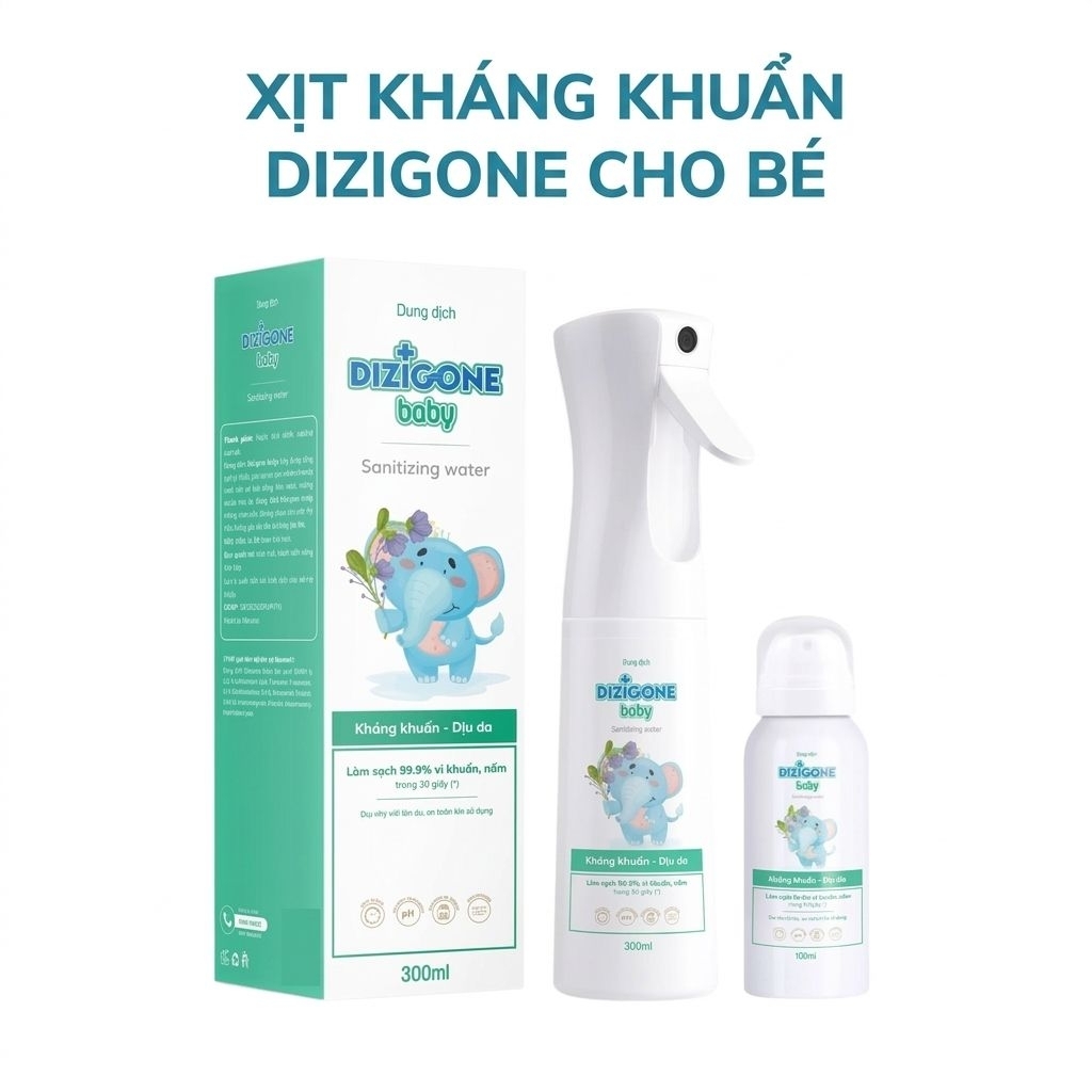Xịt kháng khuẩn Dizigone baby bảo vệ cho bé từ sơ sinh 100ml/300ml