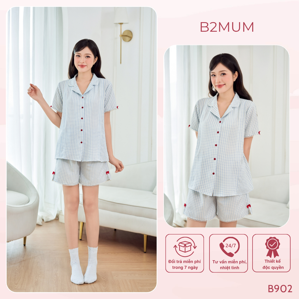 Bộ Pijama Bầu Đũi Mềm Dáng Suông Basic – Đồ Bộ Mặc Nhà Thoáng Mát, Nhẹ Mềm Cho Mẹ Bầu & Sau Sinh Fit