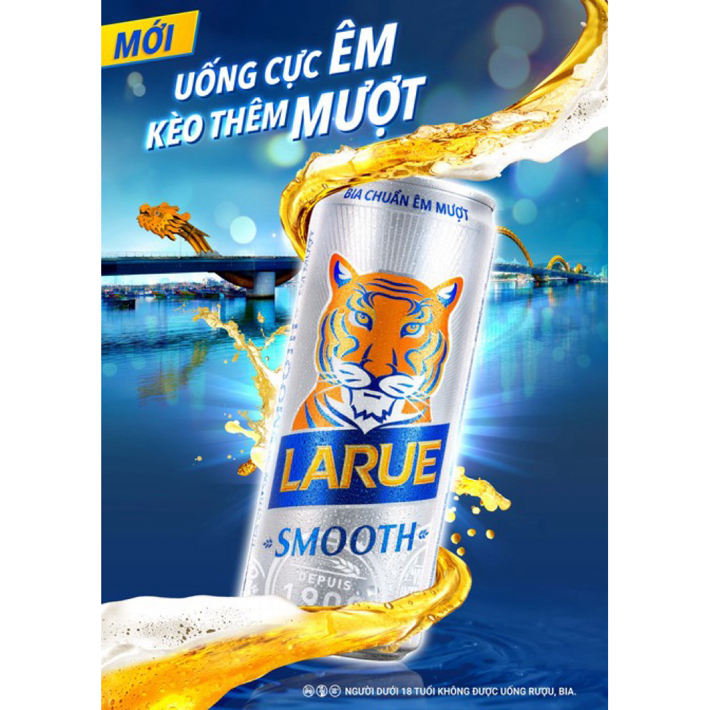 Bia Larue Bạc Smooth Lon 330Ml - DATE xa