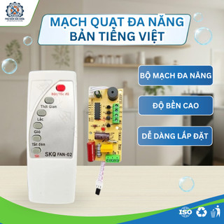 Mạch điều khiển quạt điều hòa kèm remote tiếng Việt dùng cho quạt treo quạt đứng đa năng