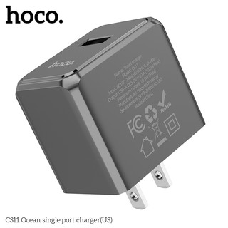 Cốc sạc Hoco CS11 chân dẹp, cổng USB-A max 2.1A
