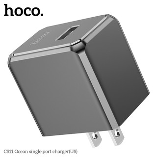 Cốc sạc Hoco CS11 chân dẹp, cổng USB-A max 2.1A