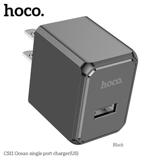 Cốc sạc Hoco CS11 chân dẹp, cổng USB-A max 2.1A