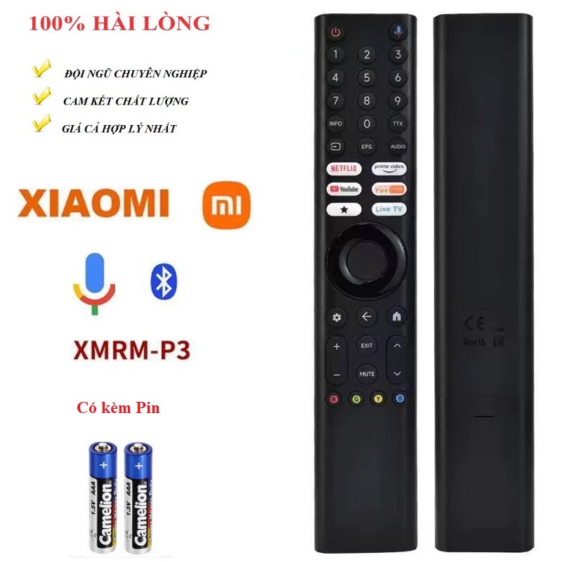 Remote Điều khiển Blutooth giọng nói Voice Xiaomi 6 nút trắng XMRM-P3-Hàng mới XỊN Tặng kèm Pin