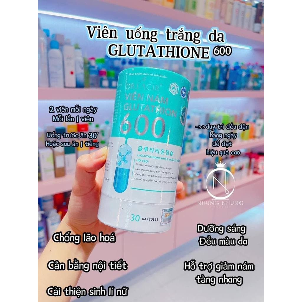 việcn uống nám Glutathione 600mg