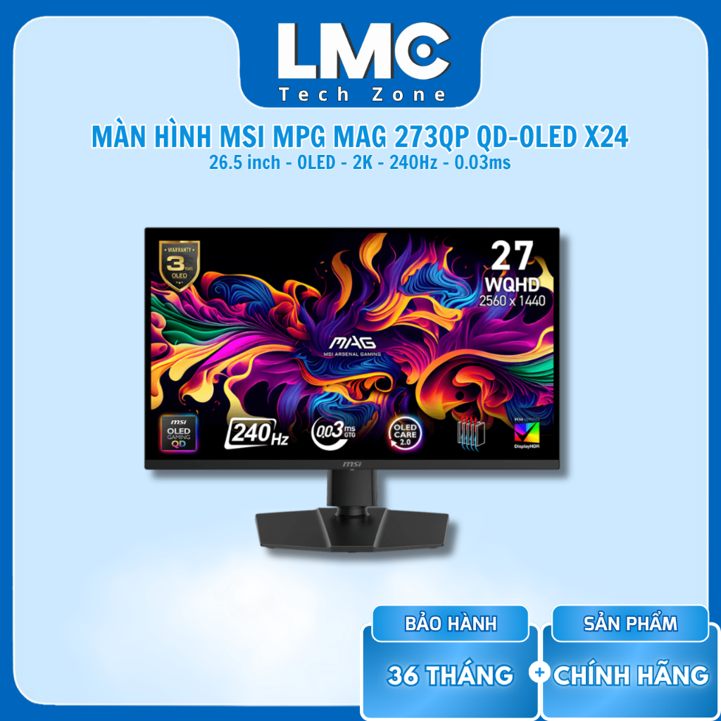 Màn hình Gaming MSI MAG 273QP QD-OLED X24  (27inch 2K - OLED - 240HZ - 0.03MS)