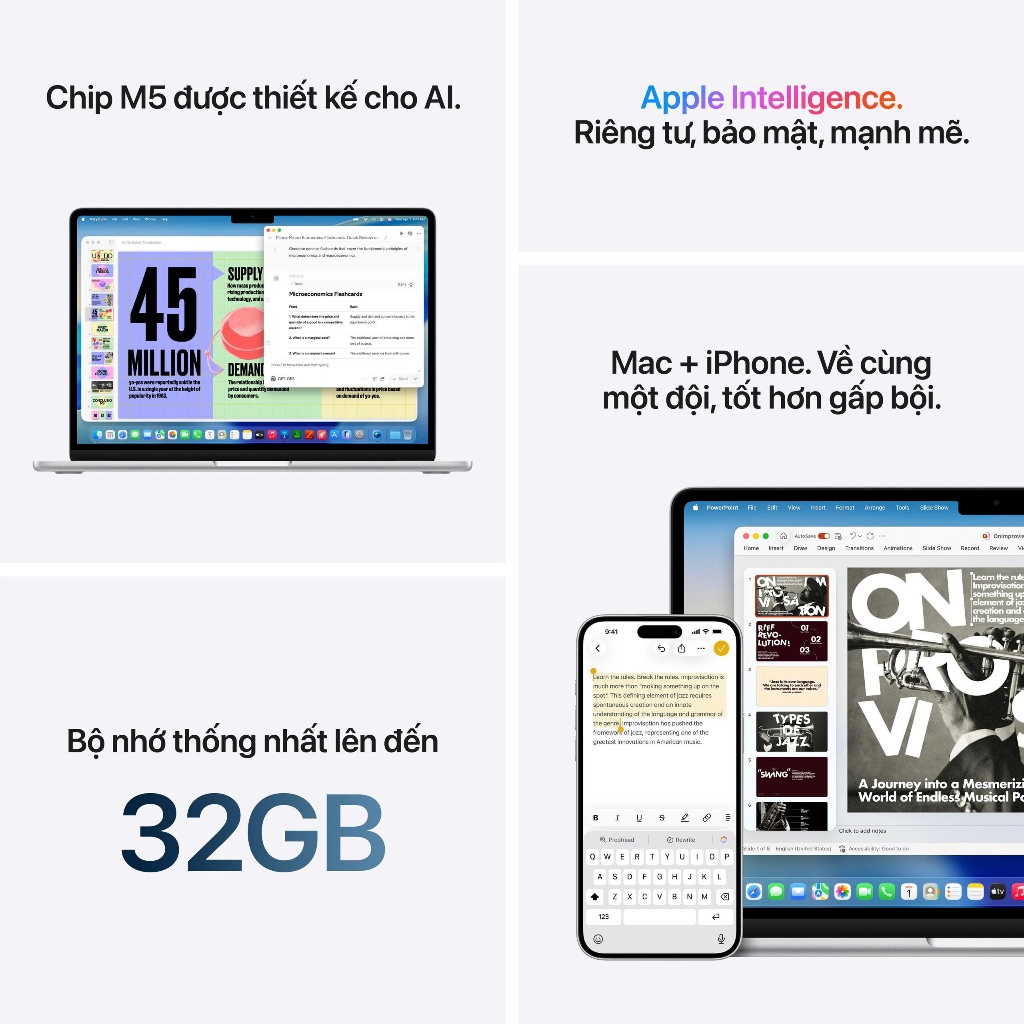 Máy tính xách tay Apple MacBook Air 13.6 inch, M5, 10-core CPU, 10-core GPU, 1T | BigBuy360 - bigbuy360.vn