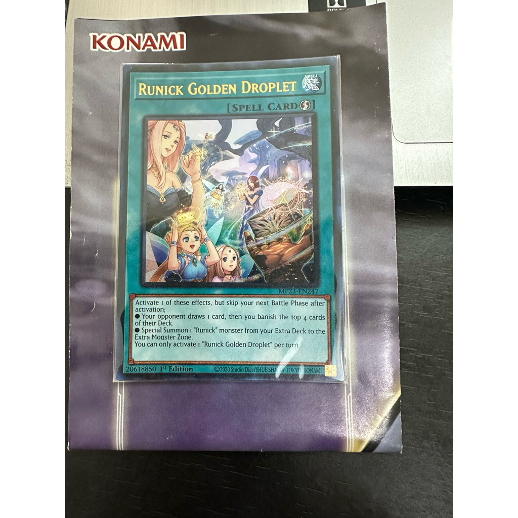 Thẻ bài Yugioh Runick Golden Droplet (UR) (Real Card)