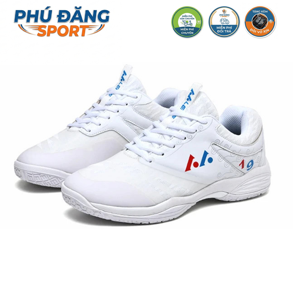 Giày Chính Hãng Lefus L019 Màu Trắng Chơi Cầu Lông & Pickleball [TẶNG KÈM VỚ]