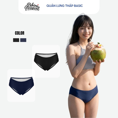 Quần bơi nữ lưng thấp sexy fit dáng đi biển - Bikini Passport - BSV134_NV