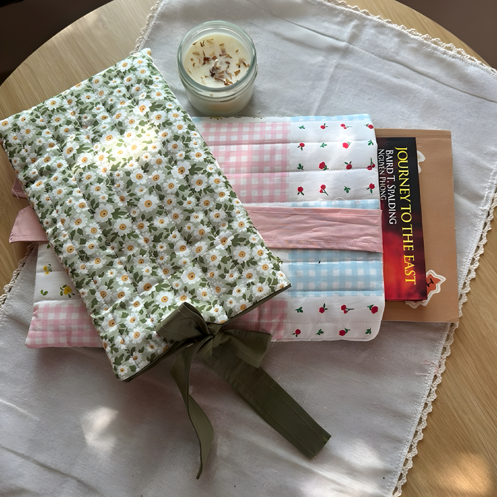 Túi Đựng Sách Handmade Vải Cotton 2 Lớp - Túi Bảo Vệ Sách (Book Sleeve) Chần Bông Chống Thấm | Zy Ha