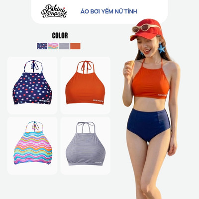 Áo bơi kín nữ yếm croptop nữ tính tôn dáng đi biển - Bikini Passport - BSV214_OR