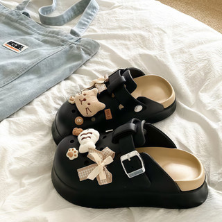 (Đế Rời) Dép Sục Eva Nhẹ Nữ 2 Lớp Phối Kèm Cham Mèo Nơ CÁ Dễ Thương Đế Cao 5CM Êm Chân Chống Trượt Thoáng Khí Phong Cách