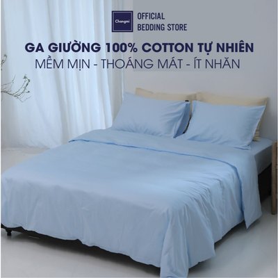 Ga giường 100% Cotton Tự Nhiên Cao Cấp Changmi Bedding mềm mại và thoáng mát. Dành cho nệm cao tới 30cm