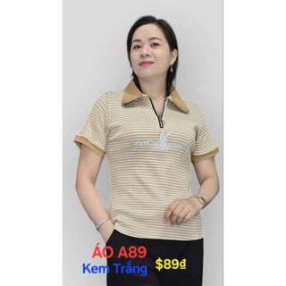 ÁO THUN SỌC CỔ KHÓA KÉO SANG TRỌNG
