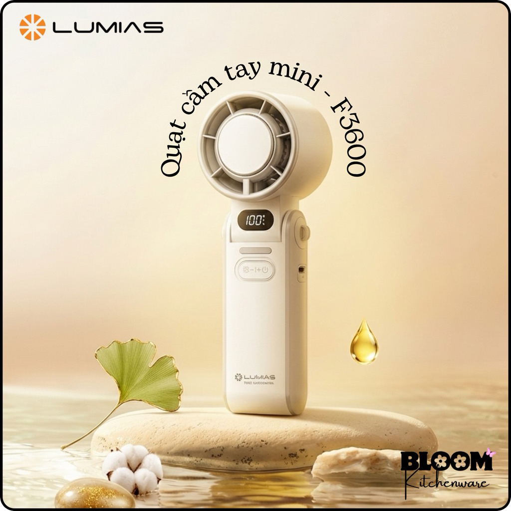Quạt cầm tay mini LUMIAS làm lạnh - F3600 (màu trắng)