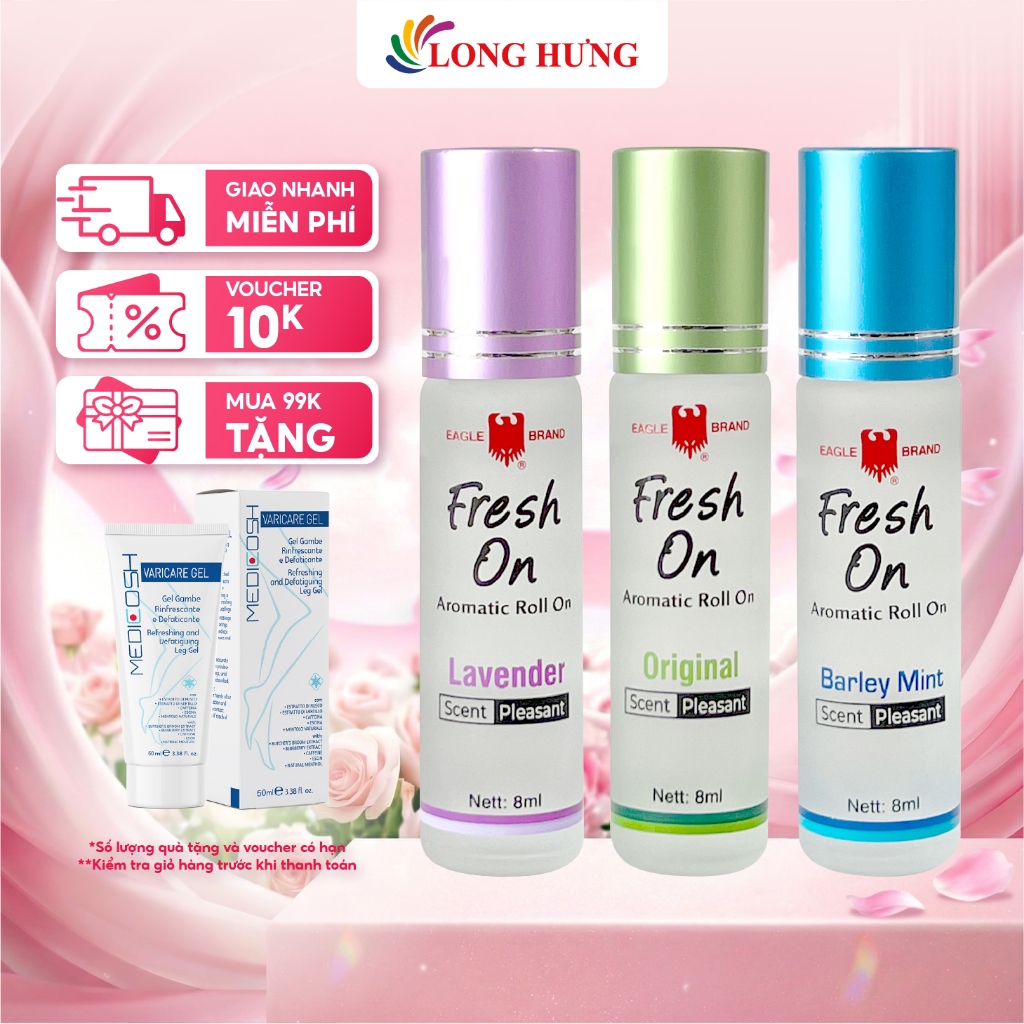 Dầu lăn giảm căng thẳng Eagle Brand Fresh On (8ml)