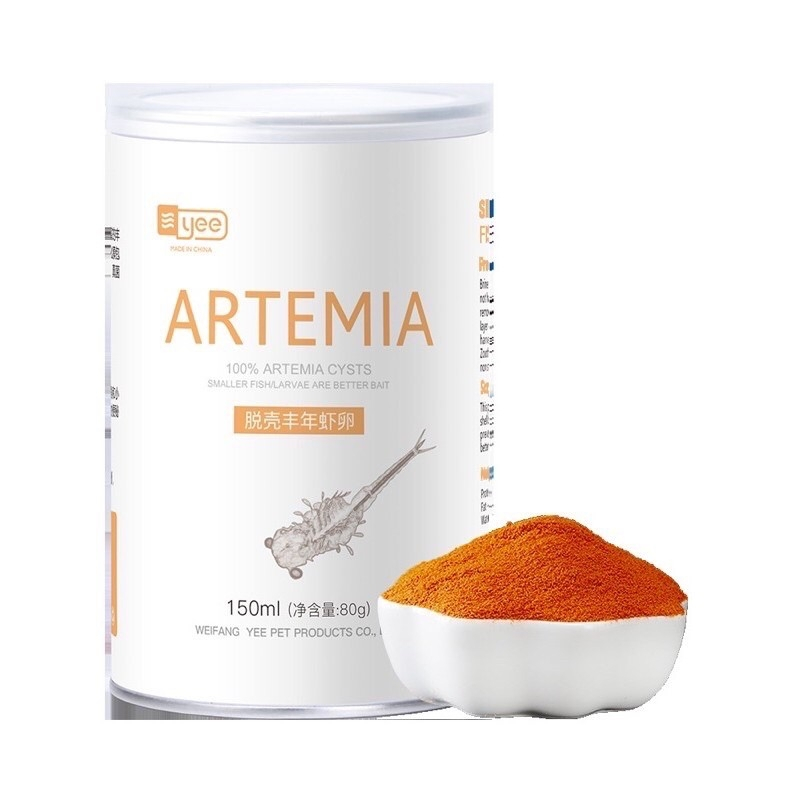 Thức ăn artemia ấp sẵn đã tách vỏ , artemia Yee sấy khô cho cá