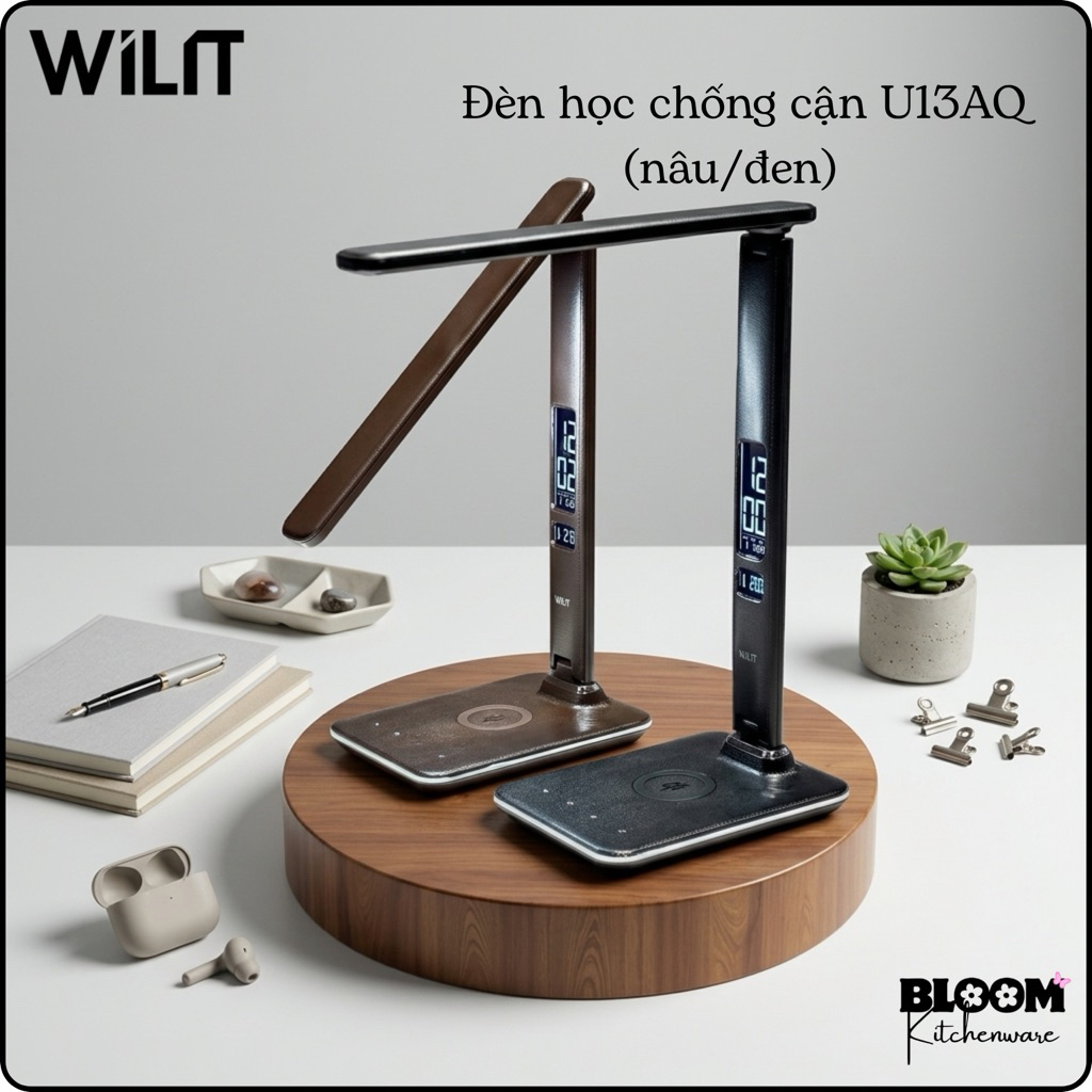 Đèn học chống cận WILIT U13AQ (nâu/đen)