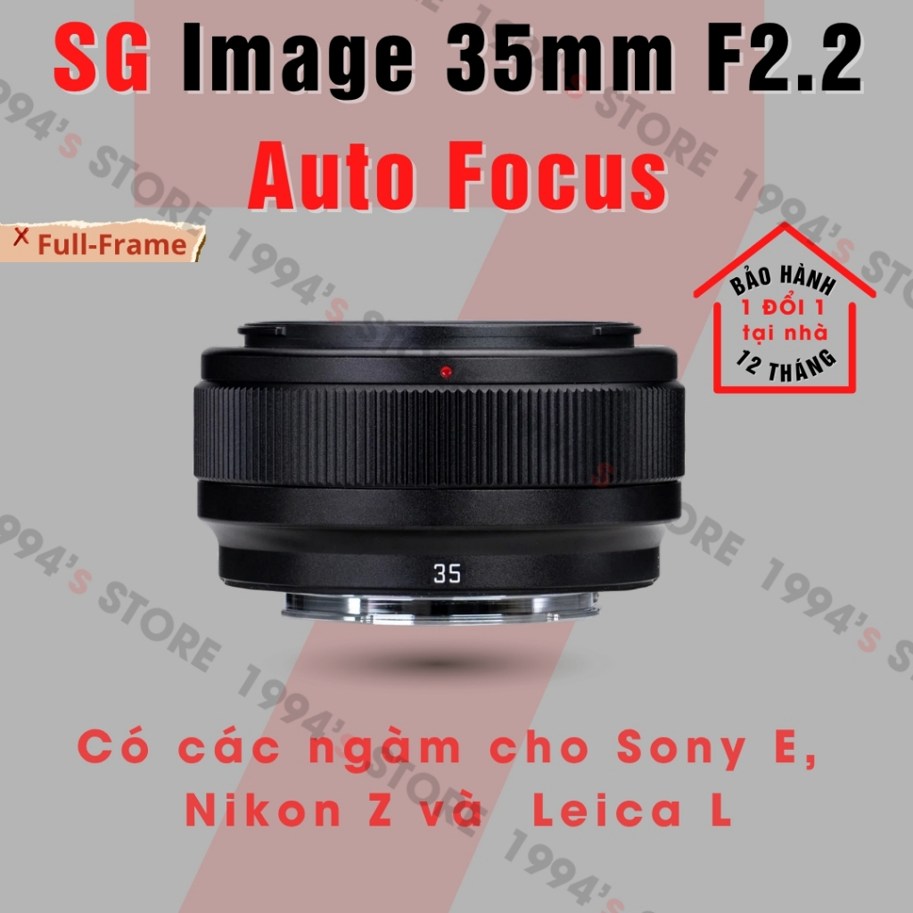 Ống kính SG Image 35mm F2.2 AF Pancake đa dụng Full-Frame Sony E Nikon Z, Leica L