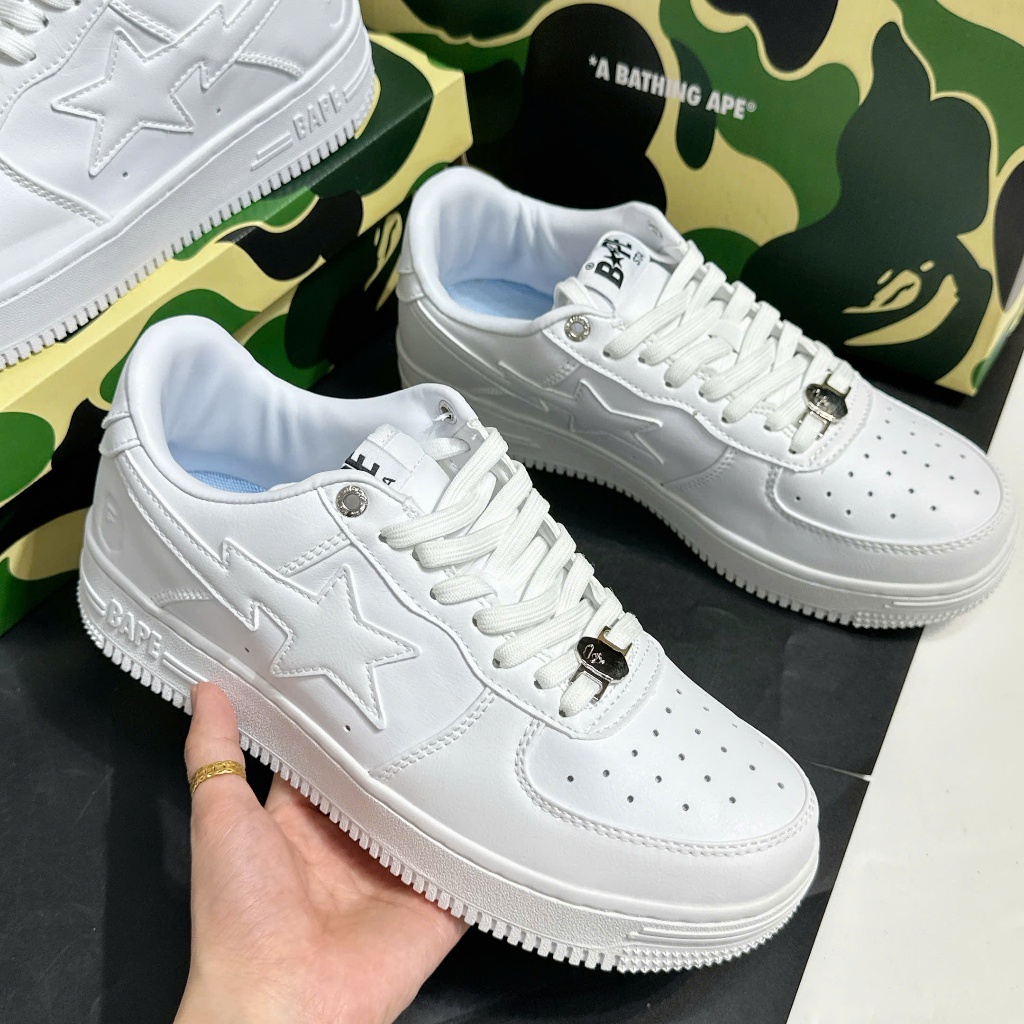 [Chính Hãng] Giày Sneaker_Bape Trắng Cực Đẹp Cho Nam Nữ