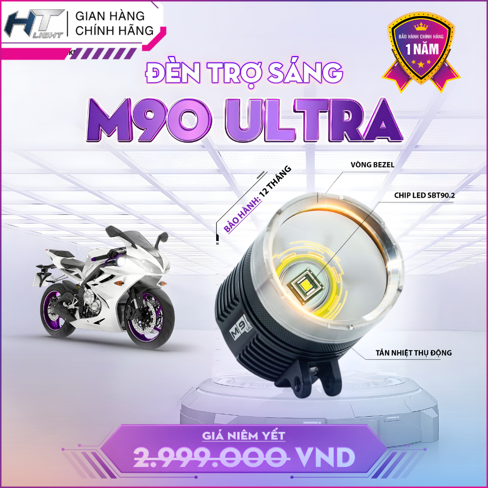 Đèn Trợ Sáng TITAN M90 ULTRA - Công Suất 60W - Chip LED Luminus SBT90.2 - Nhiệt Màu 5500K - BH 1 Năm