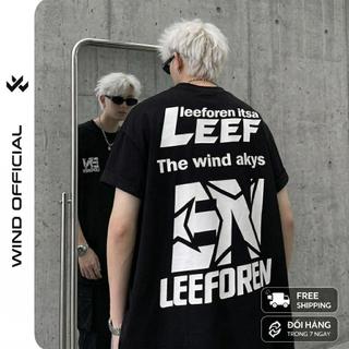 Áo thun tay lỡ WIND unisex form rộng LEEF 100% cotton thời trang nam nữ oversize ulzzang