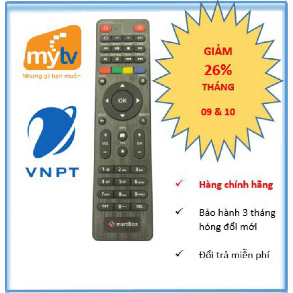 Điều Khiển Remote Đầu Thu Smartbox Mytv VNPT