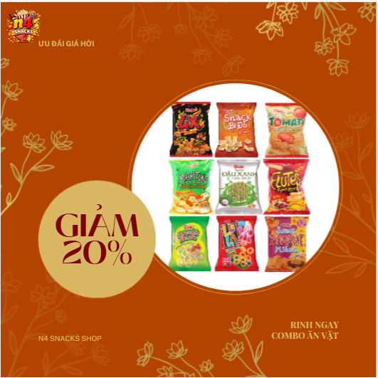 Bim bim Oishi đủ 8 vị hàng chính hãng, đồ ăn vặt