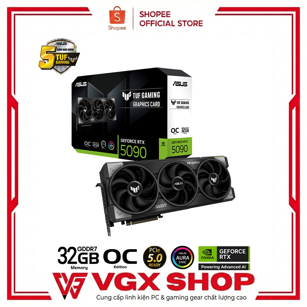 VGA  Asus TUF GAMING RTX 5090 32GB GDDR7 OC