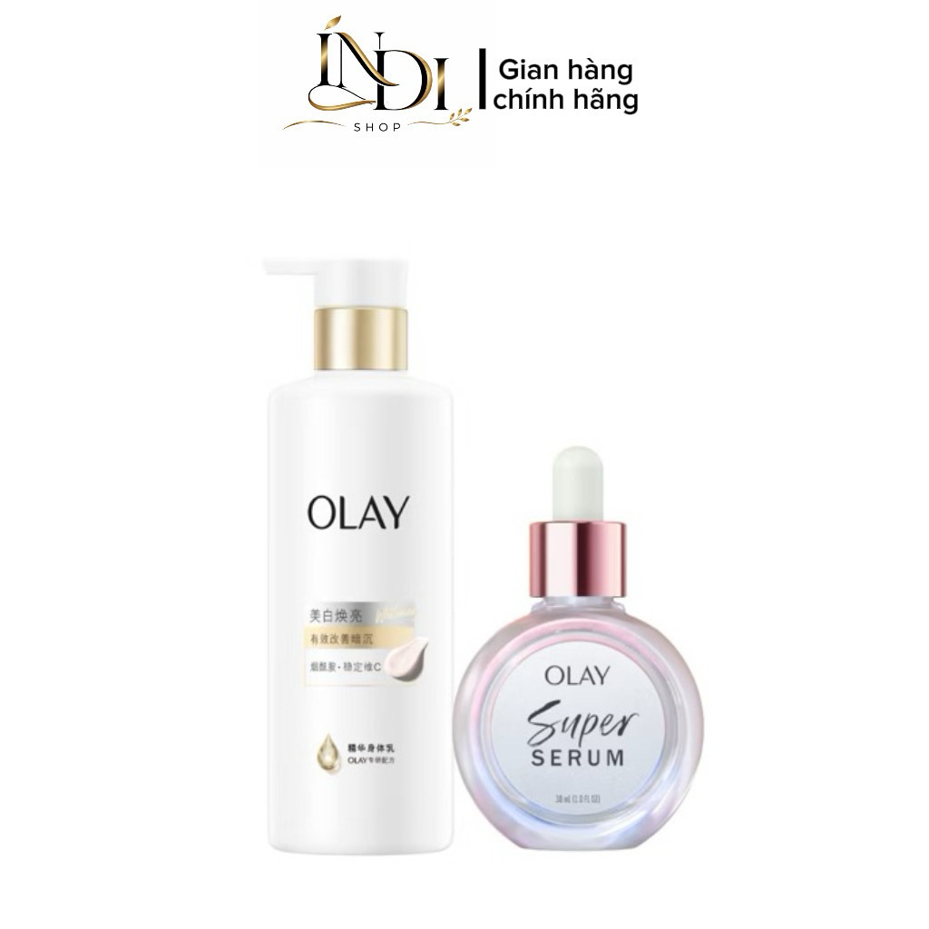 Combo Sữa dưỡng thể Sáng da Olay Niacinamide & Vitamin C 260g + Super Serum OLAY 5in1 30ml