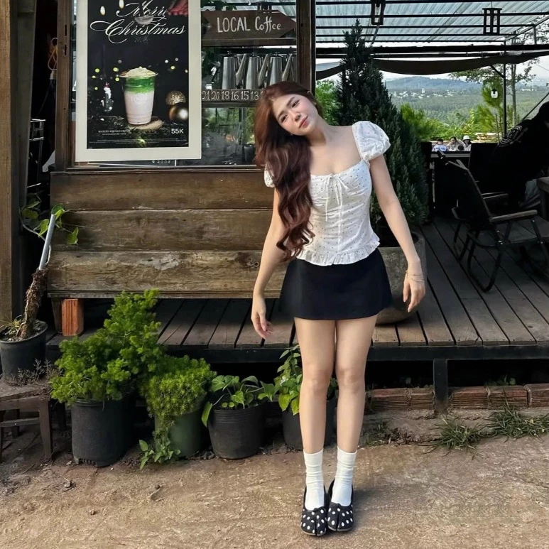 [HOẢ TỐC - HN ] Yun Linen Top - Áo linen tay bồng kiểu, phối chun chấm bi By BUN222 | BigBuy360 - bigbuy360.vn