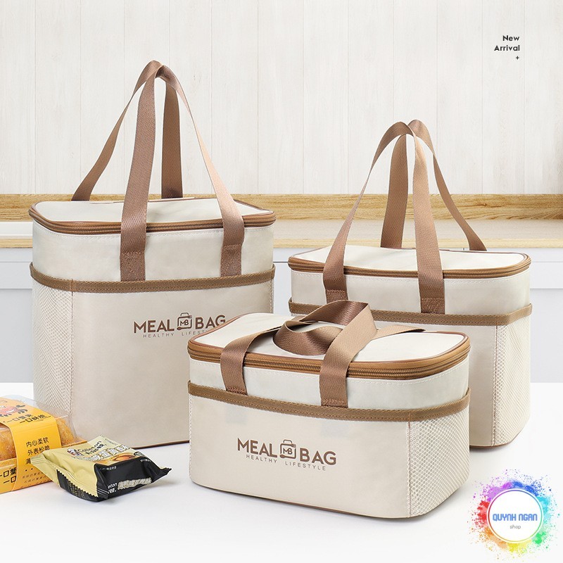 Túi đựng hộp cơm Meal Bag lót giấy bạc chất liệu chống thấm dễ vệ sinh giữ nhiệt tốt