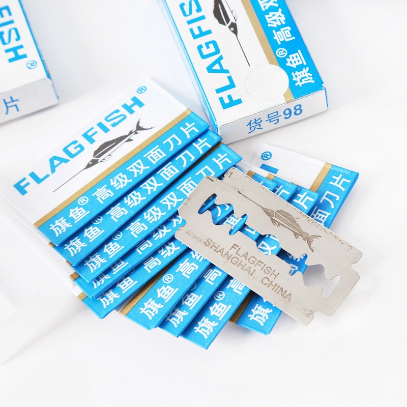 1 hộp ( 10 lưỡi ) dao lam, dao tem, dao cạo râu FlagFish