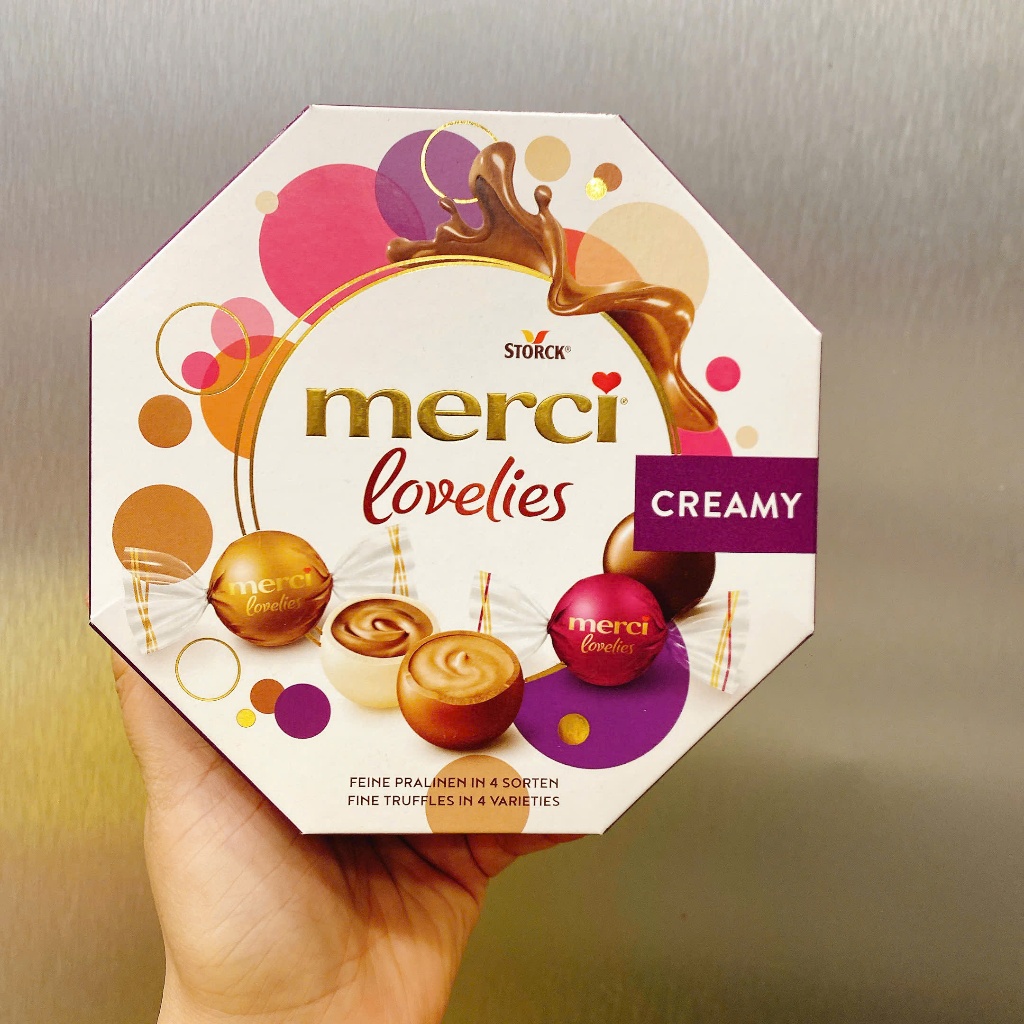 (Sale date T7/2026) Kẹo Socola Merci Lovelies Hộp 185g màu tím Đức