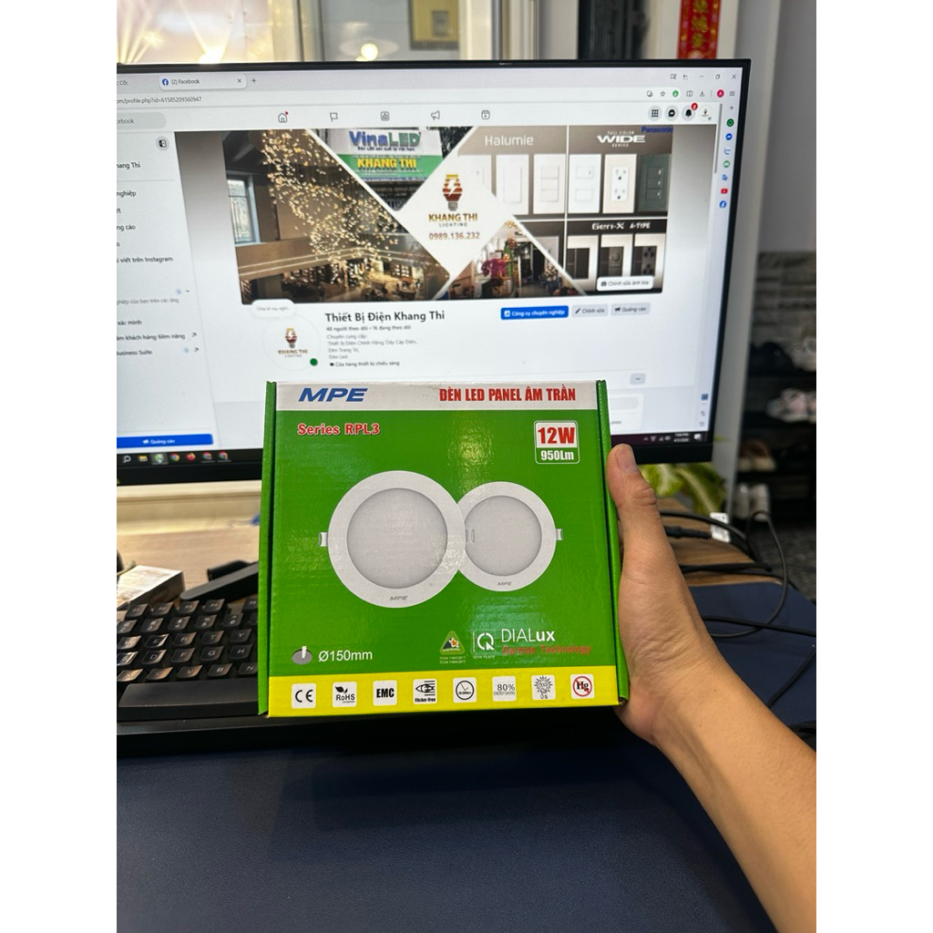 Đèn LED Panel MPE RPL3-7/3C 7W Âm Trần Tròn 110mm, Trắng/Trung tính/Vàng