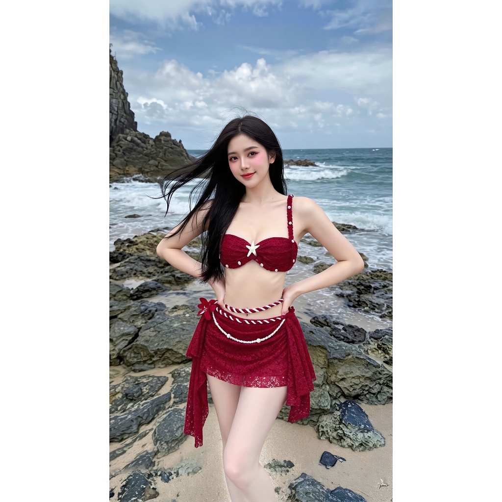 [Sẵn HCM ] HTK Sét Bikini  đi biển set 3 món ÁO ĐÍNH NGỌC ren mềm hàng thủ công cao cấp, Sang Chảnh HÀ BIKINI | BigBuy360 - bigbuy360.vn