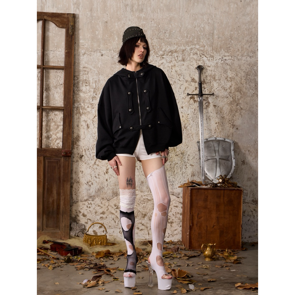 Áo khoác nỉ basic REGODS REBEL HOODIE ZIP form rộng oversize 420GSM - 2 màu xám đen chất nỉ chân cua cao cấp dày dặn | BigBuy360 - bigbuy360.vn
