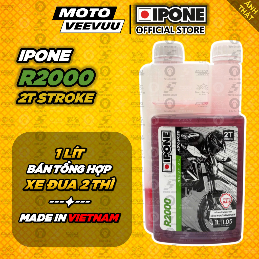 [MTVV] Dầu nhớt xe 2 Thì IPONE R2000 2T bán tổng hợp gốc 1 Lít<END>