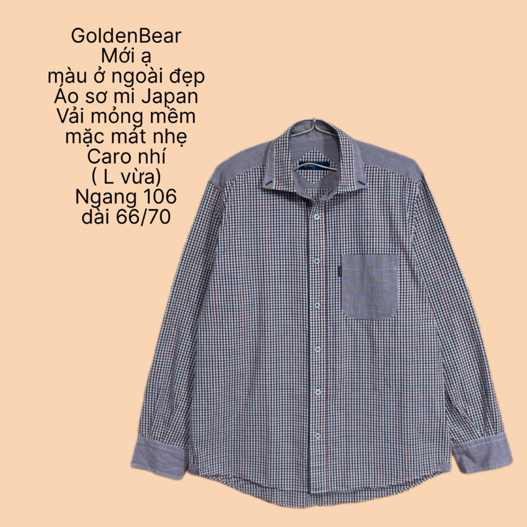 787✅ Áo sơ mi hiệu GOLDEN BEAR Japan mới 100%