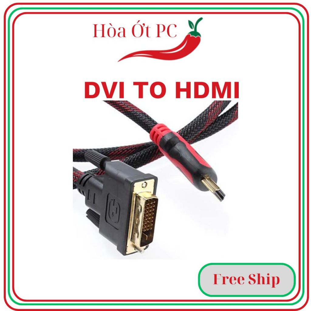 [Xả Kho] Dây CHuyển ĐỔi 2 CHiều HDMI to DVI và DVI to HDMI đều được.