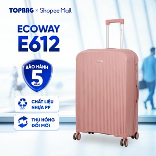 Vali Du Lịch ECOWAY E612 Nhựa PP Dẻo Siêu Bền, Chống Va Đập, Khoá Số Chìm An Toàn Size 20/24/28