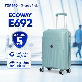 Vali Du Lịch ECOWAY E692 Nhựa PP Chống Va Đập, Bánh Xe Kép Chống Ồn, Khóa TSA An Toàn Size 20/24