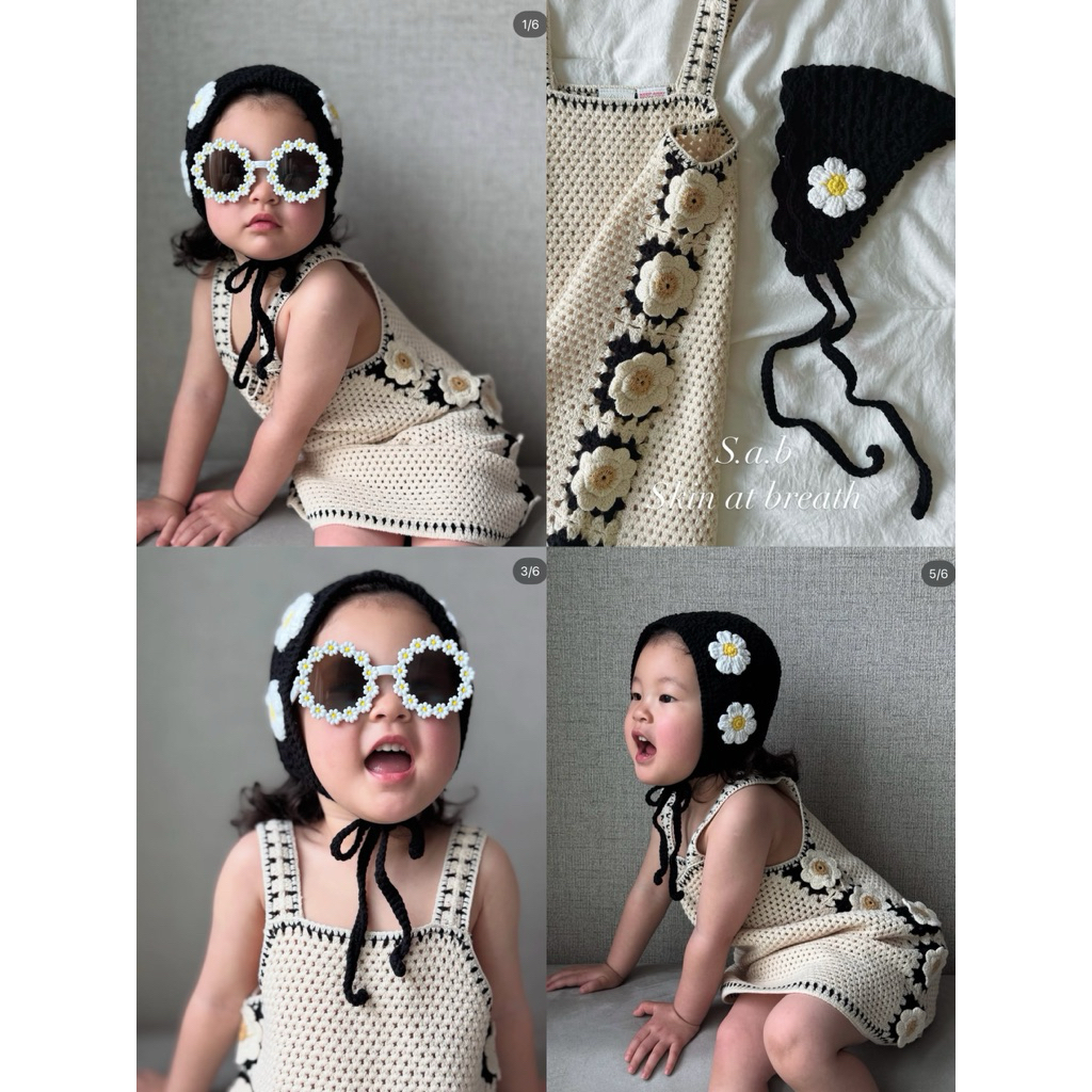 Khăn len handmade khăn banada tam giác phụ kiện mũ Solkids
