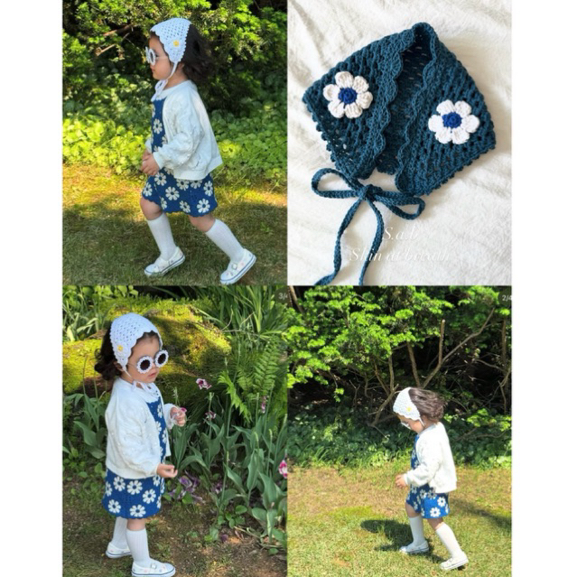 Khăn len handmade khăn banada tam giác Solkids