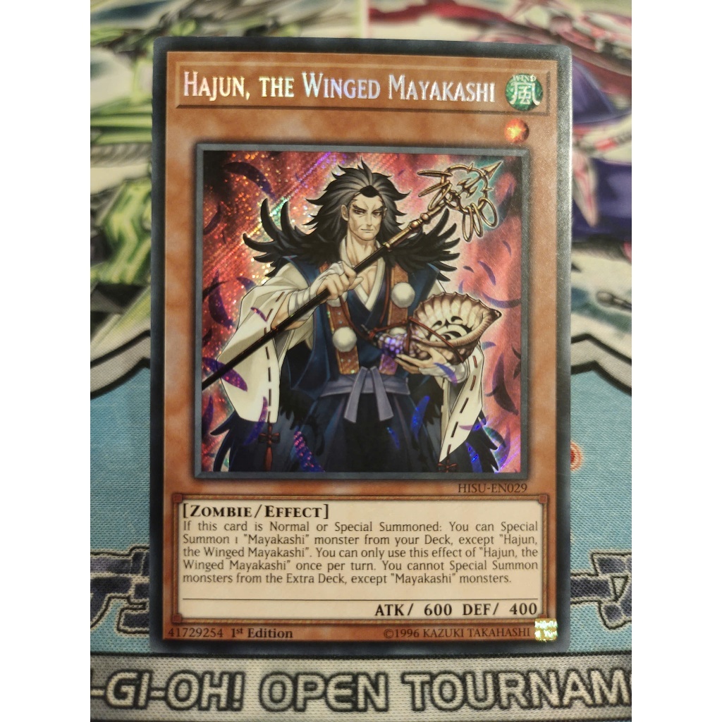 Thẻ bài Yugioh chính hãng - Hajun, the Winged Mayakashi - HISU-EN029 - Secret Rare 1st Edition