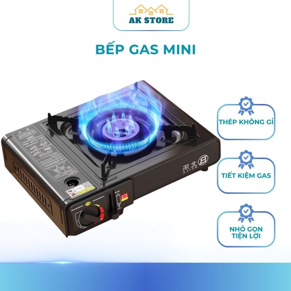 AK_STORE Bếp Gas Mini Du Lịch  Chống Cháy Nổ, An Toàn Khi Sử Dụng